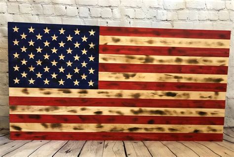 Rustic American Flag Wood American Flag Distressed Wood Etsy