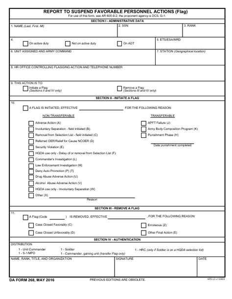 Fillable Da Form 268 Printable Forms Free Online