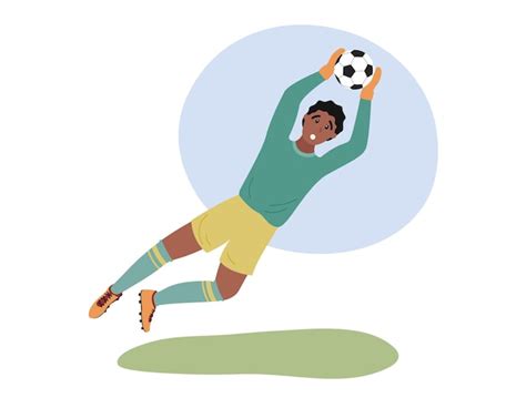 Premium Vector Abstract Football Goalkeeper Is Jumping For The Ball
