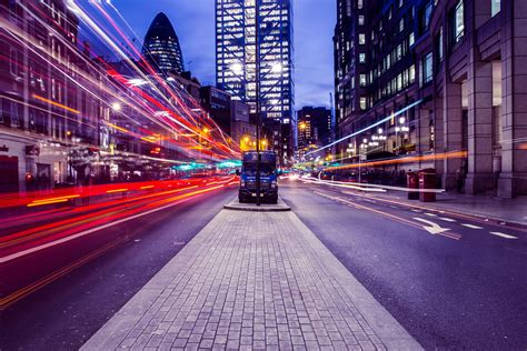 Royalty Free Photo Traffic Light Trails In The City Of London Urban