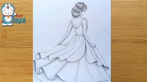 How To Draw A Girl With Beautiful Dress Step By Step Pencil Sketch F Beautiful Girl