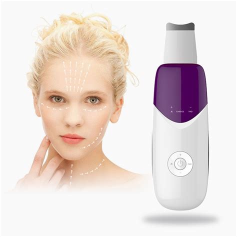 ultrasonic face skin scrubber ultrasound facial pore cleaner ion anion face peeling cleanser