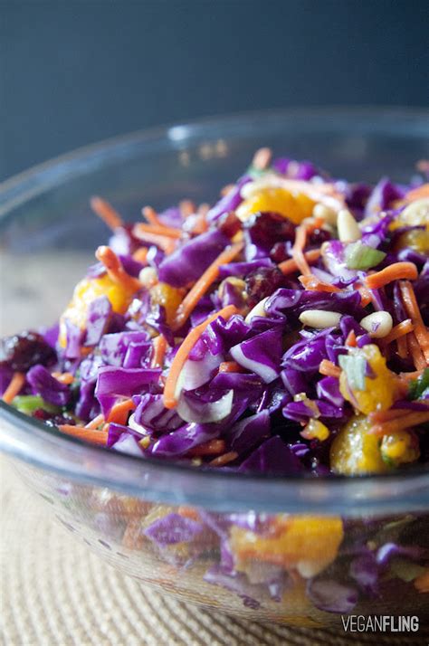 Veganfling Purple Cabbage And Carrot Sweet Slaw