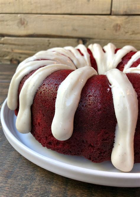 Red velvet bundt cake recipe. Best Cream Cheese Glaze For Bundt Cake - GreenStarCandy