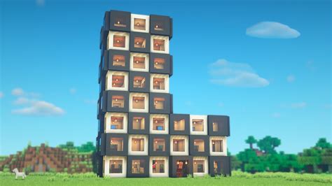 Minecraft How To Build A Futuristic Blackandwhite Cube Mansion