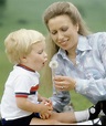 Princess Anne and her son Peter Phillips at their home in Gatcombe Park ...