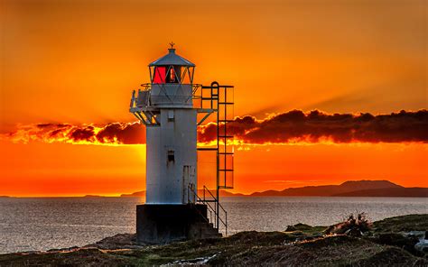 Wallpaper Nature Lighthouses Sky Sunrise And Sunset Clouds 1920x1200