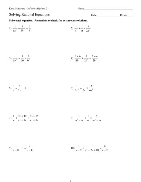 Solving Fractional Linear Equations Worksheet 1000 Images