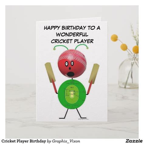 Cricket Player Birthday Card Zazzle