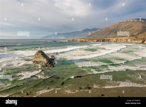 Usa Pacific Coast Sand Dollar Beach Big Sur California Stock Photo