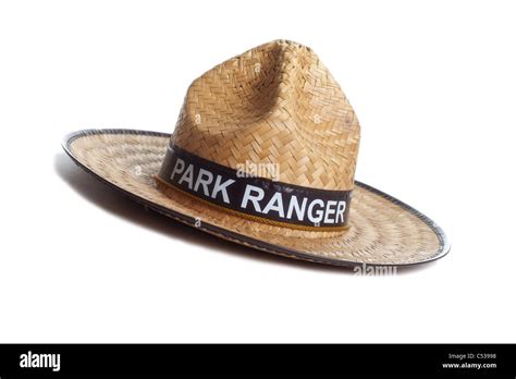 A Park Rangers Straw Hat Stock Photo Alamy
