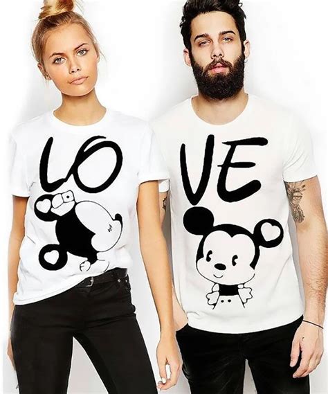 Pure Cotton Couple Tshirt Enjoythespirit Love Set Of 2 Couple T Shirts