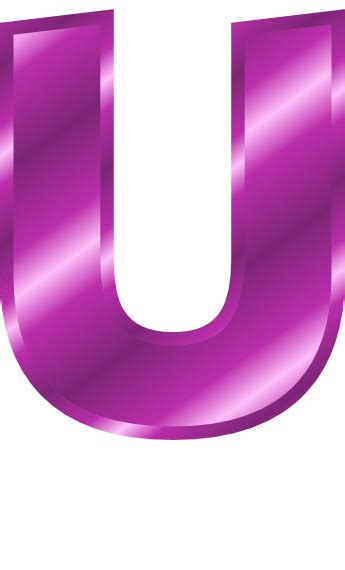 Purple Metal Letter Capitol U Signssymbolalphabetsnumberspurple