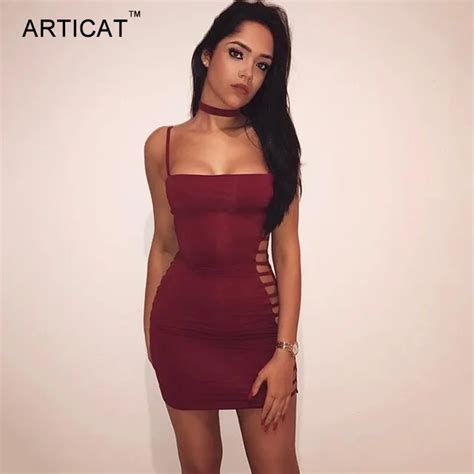 Articat Sexy Side Hollow Out Bodycon Bandage Dress Party Dresses