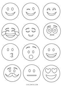 Desenhos de Emoji Para Colorir Páginas Para Impressão Grátis