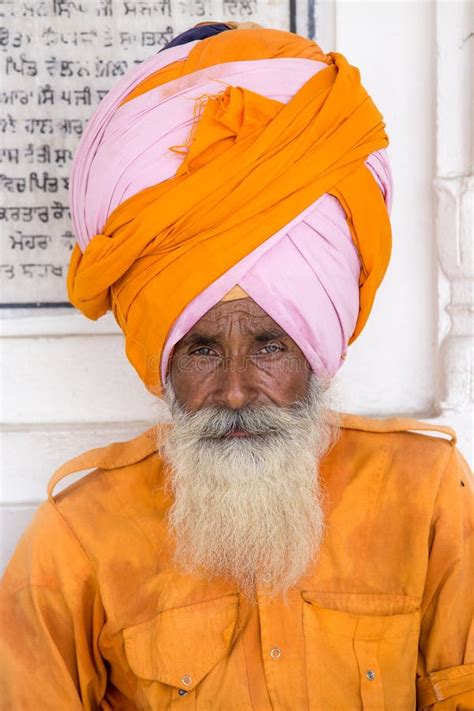 Sikh Man Visiting The Golden Temple In Amritsar Punjab India