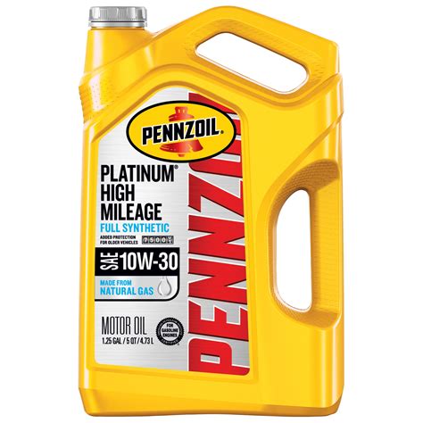 Pennzoil Platinum High Mileage Full Synthetic Motor Oil Sae 10w 30 5