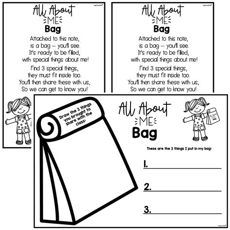 All About Me Bag Printable