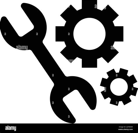 Wrench And Gear Silhouette Icon Set Vector Editable Vector Stock