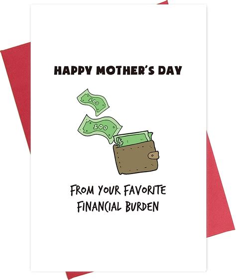 Kirynurd Decolove Funny Mothers Day Card Mothers Day Card From Your Financial