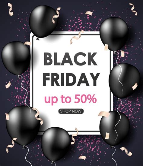 Premium Vector Black Friday Sale Banner With Shiny Balloons