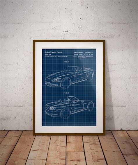 Honda S2000 Patent Print Honda Blueprint Poster Honda Car Etsy Man