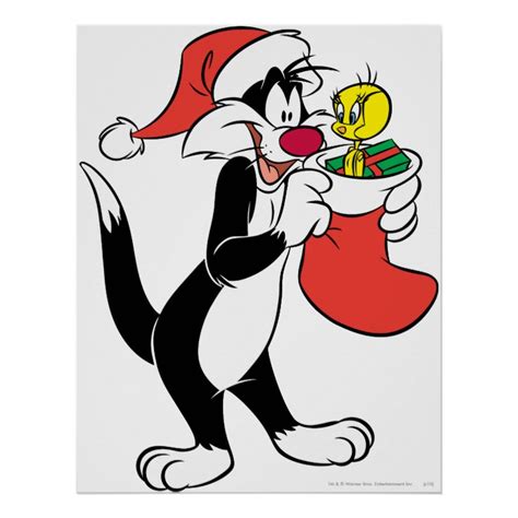 Sylvester Cat With Stocking Poster Zazzle