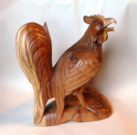 Rooster Wood Carving Rstr15