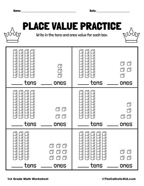 Place Value Worksheet 1st Grade Math