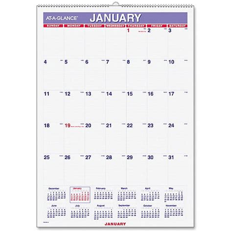 At A Glance Laminated Monthly Wall Calendar