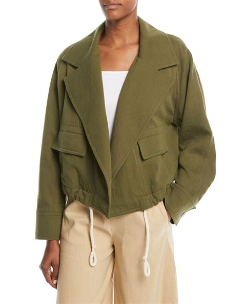 Vince Open Front Cropped Utility Jacket Neiman Marcus