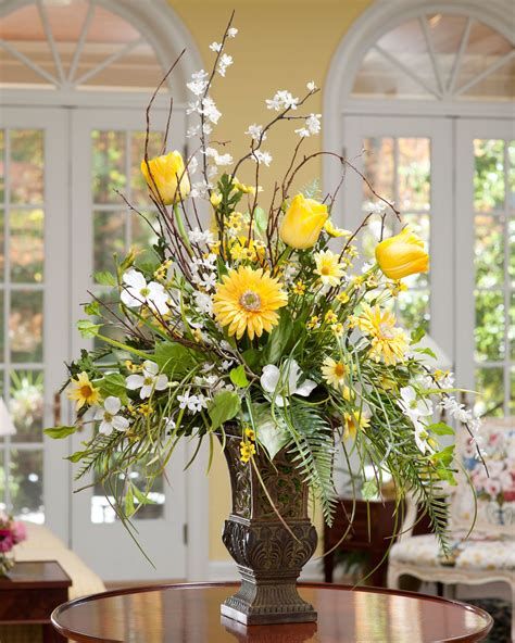 Cherry Blossom Tulip And Daisy Silk Arrangement Large Flower