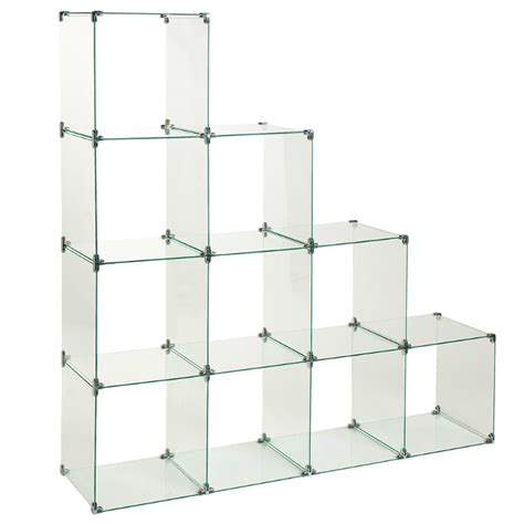 10 Stepped Glass Cubes Retail Display Kit Shop Fittings Supplies