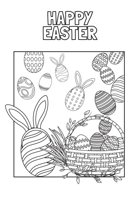 Easter Printable Easter Coloring Page Printable Coloring Etsy