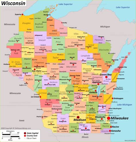 State Map Of Wisconsin Verjaardag Vrouw 2020