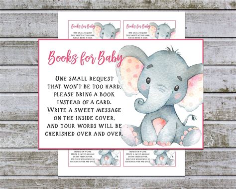 Maybe you would like to learn more about one of these? Bring a Book Instead of a Card Book Request Cards Printable Girl Baby Shower Invitation Insert ...