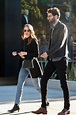 Emma Stone and Dave McCary seen leaving a restaurant in Los Angeles