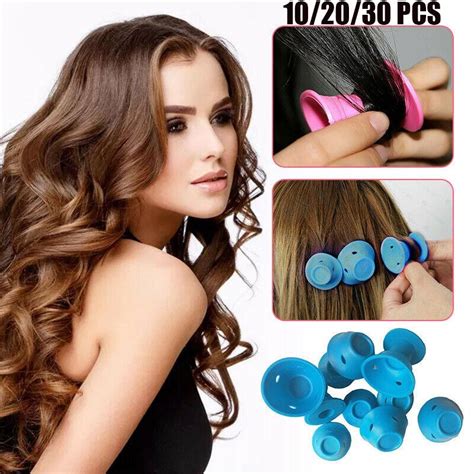 Cheap Silicone Hair Curlers Rollers No Clip Formers Styling Curling