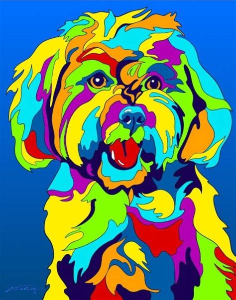 Multi Color Maltese Dog Breed Matted Prints And Canvas Giclées Dog Pop