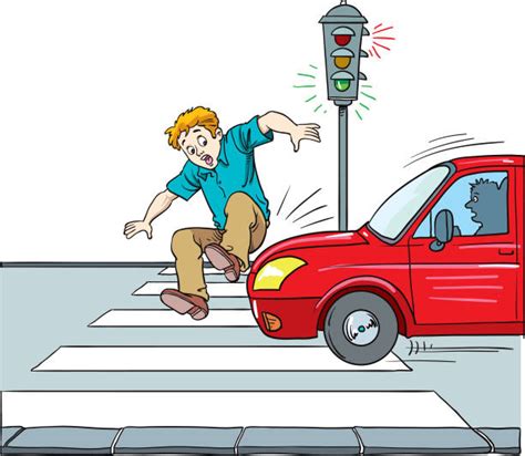 Pedestrian Hit By Car Vectores Libres De Derechos Istock