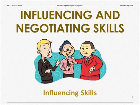 Course Topics: Influencing Skills - Manage Train Learn