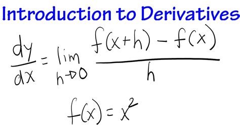 Calculus Introduction To Derivatives Youtube