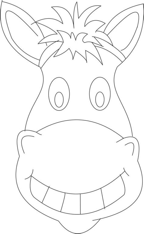 Horse Mask Printable Coloring Page For Kids