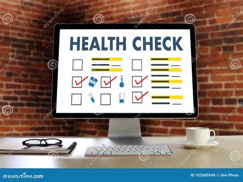 Digital Health Check Concept Working With Computer Interface As Stock