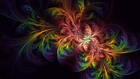 Download Wallpaper 3840x2160 Fractal Colorful Tangled Glow