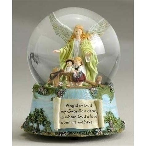 55 Guardian Angel Musical Waterglobe Baby Snow Globes