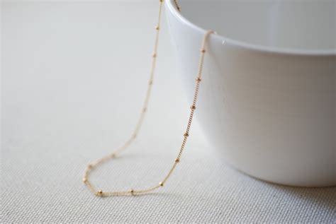 14k Gold Filled Beaded Necklace Gold Choker Necklace Gold Etsy
