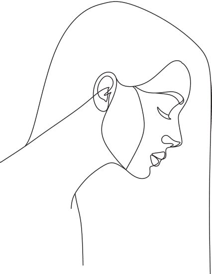 Woman Face Line Drawing Illustration Icons By Canva Female Face