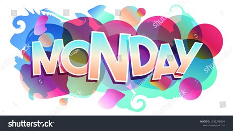 Word Monday Colorful Day Week Card Stock Vector Royalty Free