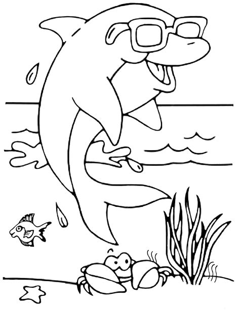Dolphin Dolphins Printable Drawing Kids Drawings Clipart Color Cliparts